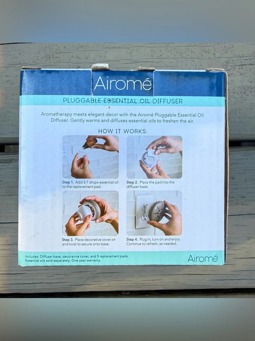 NIB Airomé Bamboo Pluggable Essential Oil Diffuser